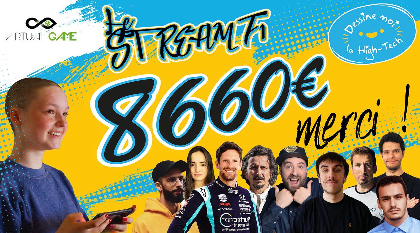 Stream F1 :  8 600€ récoltés en faveur de Dessine-moi la High-Tech